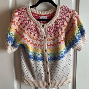 Saylor Joan short sleeve rainbow cardigan sz Small